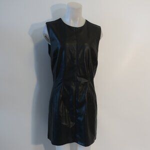 NWT Womens Abercrombie & Fitch Black Faux Leather Dress L